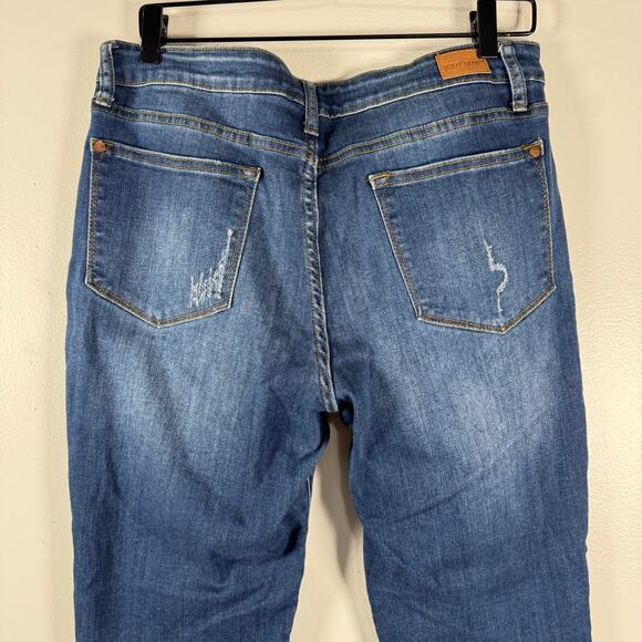 Judy Blue Women's Blue Denim Stretch Mid Rise Cotton Relaxed Fit Jeans Size 31 - Picture 5 of 9